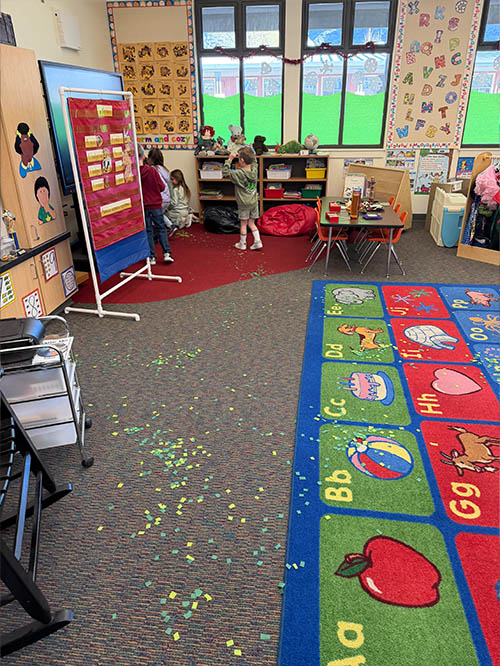 St. Patrick’s Day morning in Miss Mace, Mrs. Dominguez, and Mrs. Thompson’s classrooms