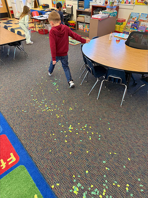 Students arriving to a magical St. Patrick’s Day morning full of surprises!