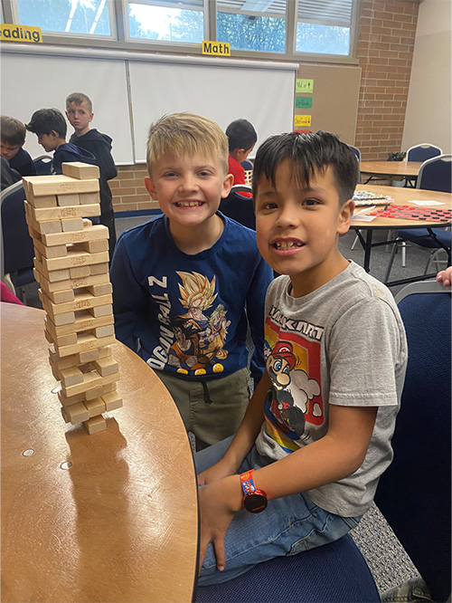 Students playing Janga