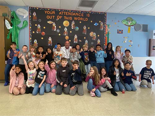 group of students with good attendance