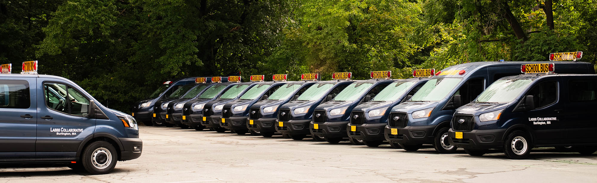 LABBB Collaborative school vans parked in a lot