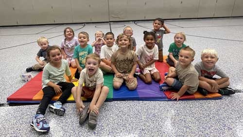 Pre-K students on first day of school