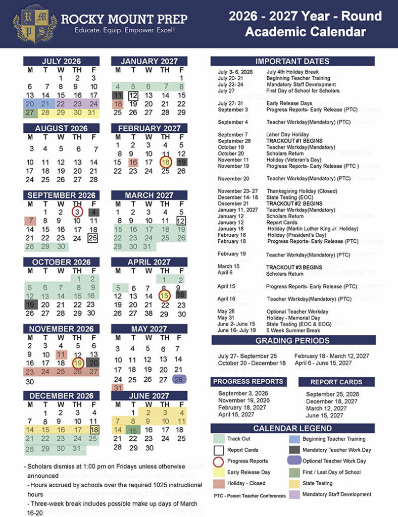 2026 2027 Year-Round Academic calendar