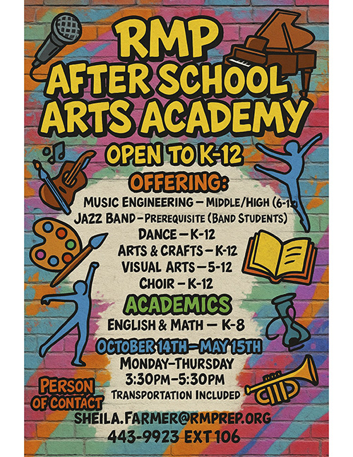 RMP After School Art Academy flyer