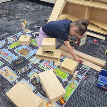 Student building roads