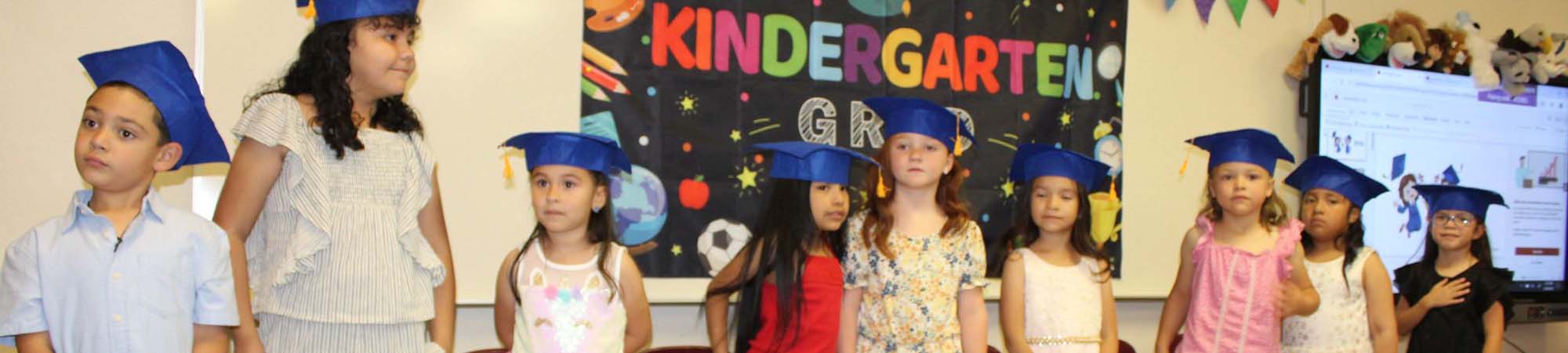 Kindergarten students graduating