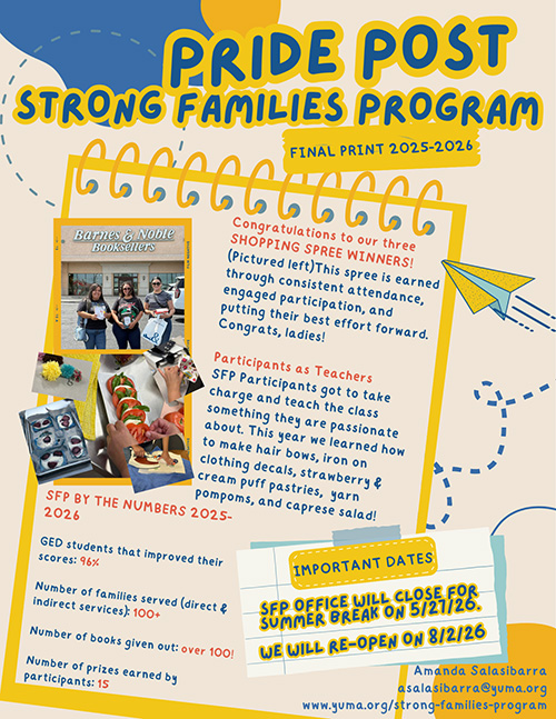 Pride Post Strong Families Program for May 4, 2026