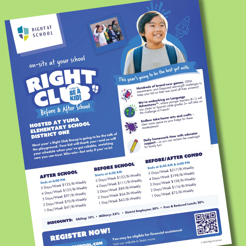 Right At School image of a flyer