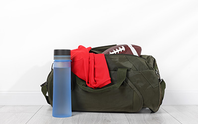 Gym bag and water bottle