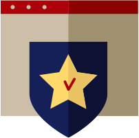 shield with star and check mark icon